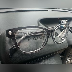 Alexander Mcqueen AM0026O 005 50mm Translucent gray eyeglasses